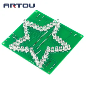 

Colorful Glare Five-pointed Star Water Light Pattern LED Light 51 Single-chip Electronic DIY Production Kit