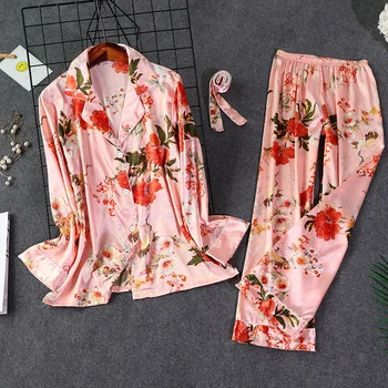 

Sexy Women Shirt Pants Pajamas Sets Sleepwear Spring Summer Lady Home Wear Nightgown Suit Robe Bath Gown Sleepshirts M-XXL