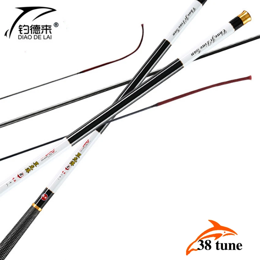 

NEW Ultralight SuperHard 3.6/4.5/5.4/6.3/7.2 Meters Stream Hand Pole Carbon Fiber Casting Telescopic Fishing Rods Fish Tackle