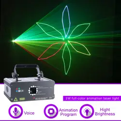 Sharelife мини 1 Вт RGB полный цвет анимация узор DMX пучковый лазер дома Gig вечерние Y DJ этап Освещение звук Авто F6A