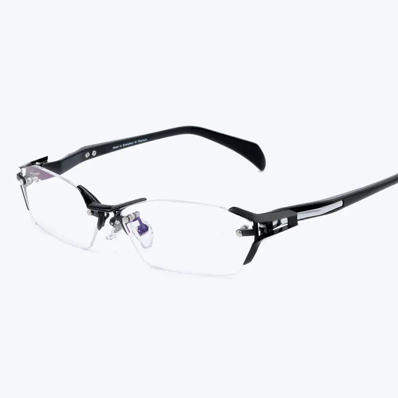 Reven Jate EJ1174 модная мужская оправа для очков, ультра-Утяжеленный светильник, гибкие IP электронные очки с металлическим покрытием - Цвет оправы: Black Rimless
