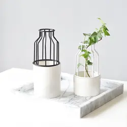 Ins Nordic Творческий керамика провода гидропонный контейнер Мода вставить книги по искусству ваза домашний декор мебели 3 цвета