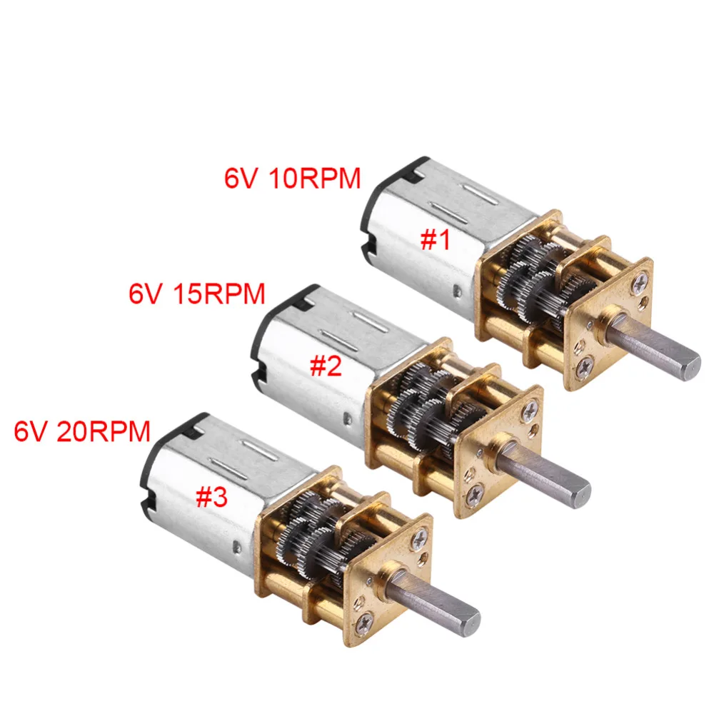 6 V двигатель постоянного тока высокий крутящий момент 1:1000 электромотор для Модель игрушечной машины снижение двигателя Шестерни коробка 10/15/20 об/мин