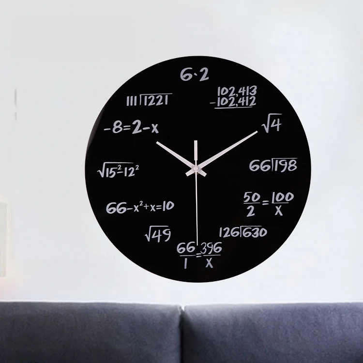 Творческие инженерные математические формулы круглые электронные настенные часы Гостиная Офис кварцевые отключить будильник 024