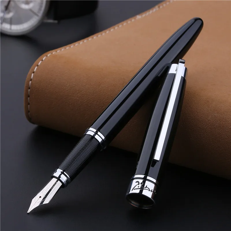 

1PC Luxury Silver Clip Black or Blue Metal Fountain Pen High-end Pimio 912 Iraurita Ink/gift/writing Nibs for Fountain Pens