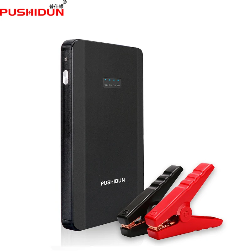 

PUSHIDUN Car Battery Charger Jump Starter Multi-functional Car Power Bank with Smart Clips Cable 12000mAh Car Booster