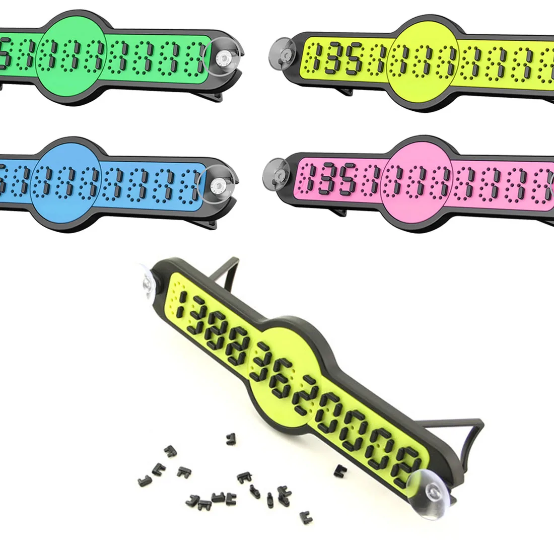 

Creative Mobile Phone Number Card with suction cup car temporary parking card number plate motorcycle 4 color modeling car
