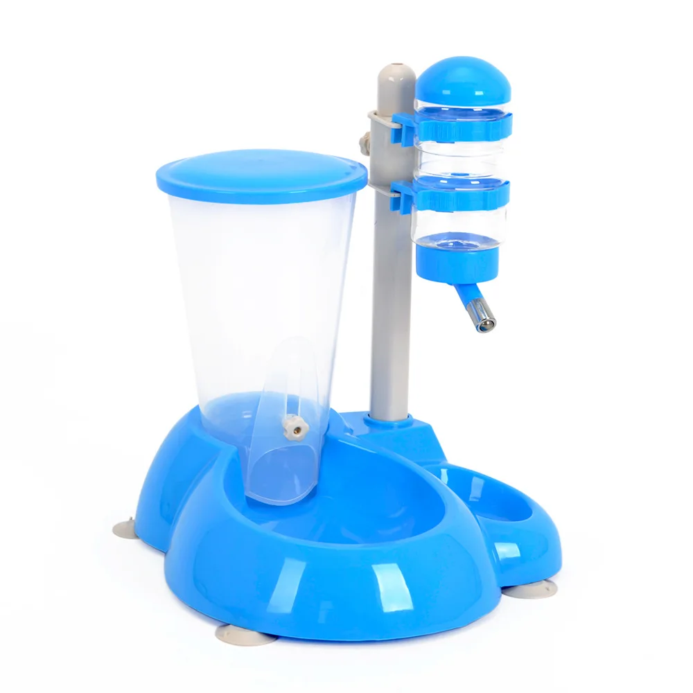 Two Usage Pet dog cat water food fountain container dispenser dog puppy