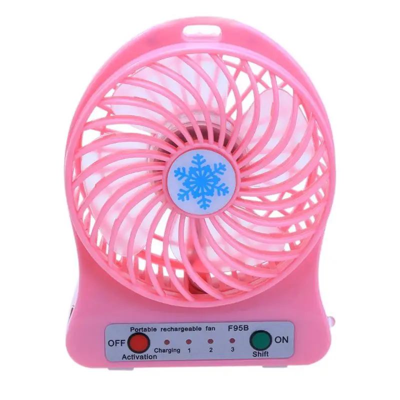 Portable Mini Fan Ventilador LED Light Radiator Battery Fan USB