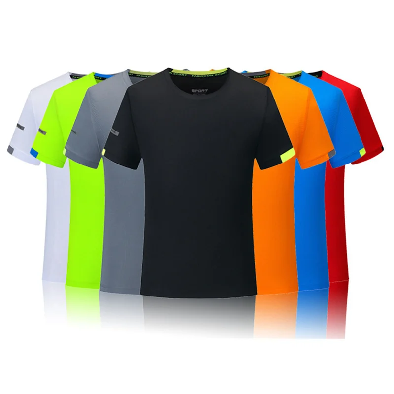 New Fashion Men T Shirts Summer Sports Running Top Tees Mens Clothing Short Sleeve Casual O Neck Summer Fitness Tshirt Sportwear