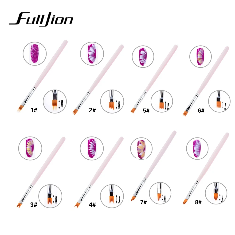 Fulljion кисть для нейл-арта градиентные цветные кончики для нейл-арта лайнер для рисования акриловые кисти для УФ-геля рисунок французский дизайн Маникюрный Инструмент