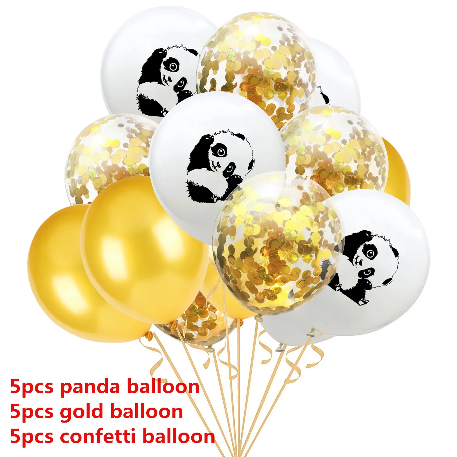 Amawill 23 шт./компл. панда День рождения поставки с днем рождения черный баннер шарики с рисунком панды на день рождения украшения для детей 7D - Цвет: panda confetti