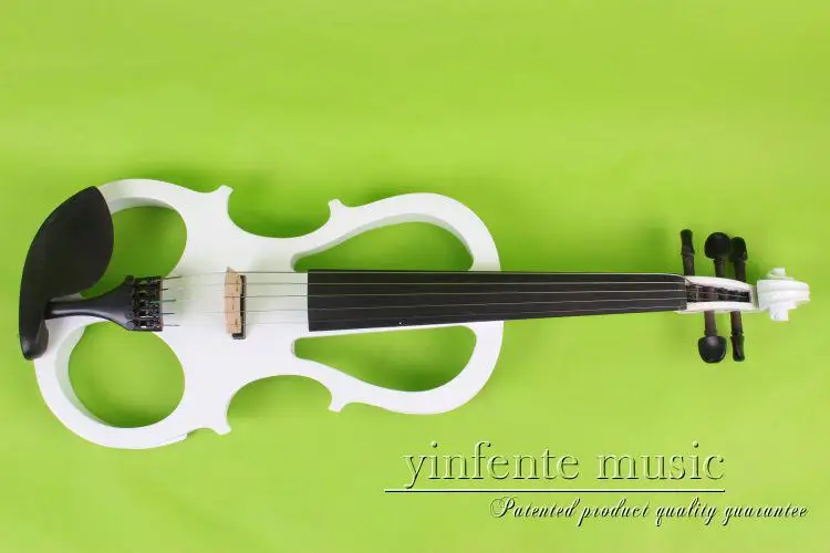 

New 5 string 16'' Electric Viola Silent Solid Wood Body Powerful Sound Case Bow WHITE color