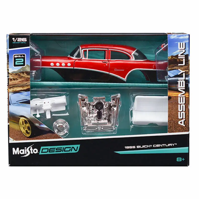 Maisto 1:24 1955 Buick CENTURY Assembly DIY гоночный автомобиль литья под давлением модели наборы |