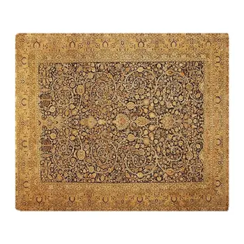 

Antique Kerman Persian Rug Geometric Soft Fleece Throw Blanket Fleece Super Warm Soft Throw on Sofa/Bed