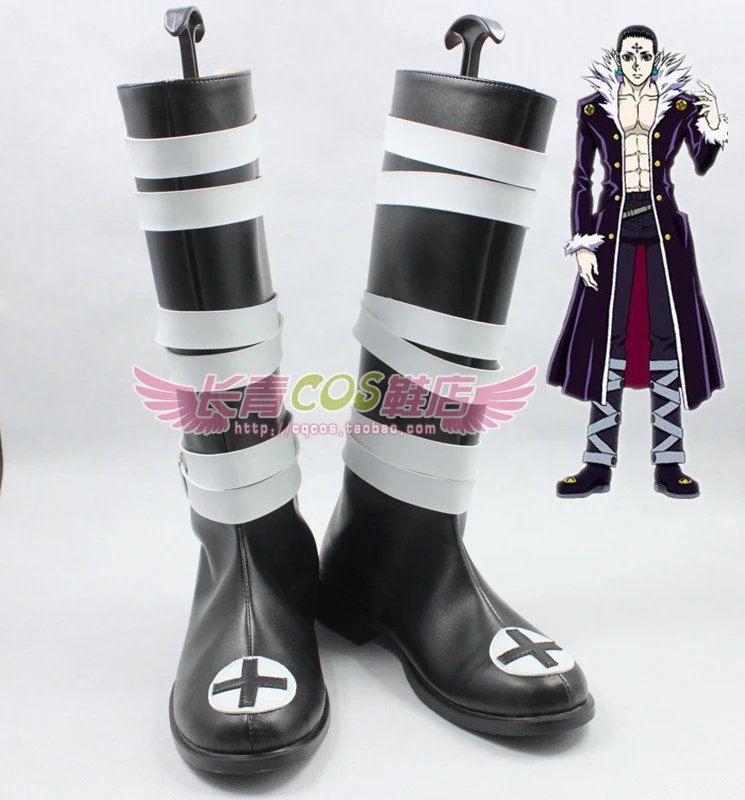 Hunter X Hunter Chrollo Lucilfer Cosplay Boots shoes black&white Ver #HXH005 