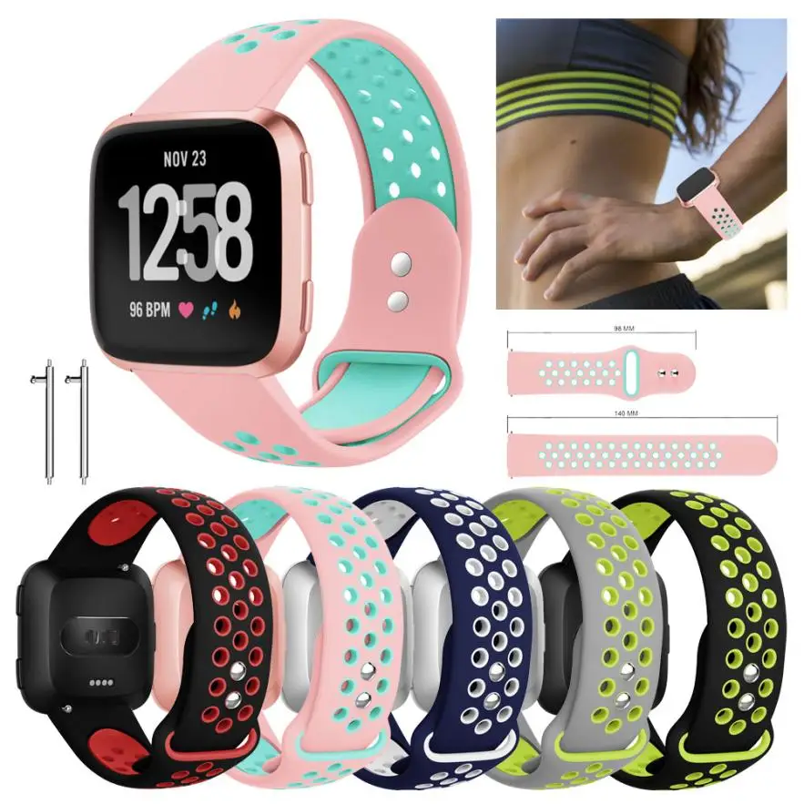 

Replacement With Ventilation Holes Soft Silicone Sport Strap For Fitbit Versa SmartWatch Watachband Sporting Goods Accessories