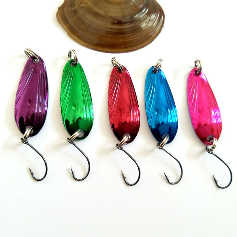 2017 new Metal Spinner Spoon Fishing Lure wobbler Hard Baits Sequins