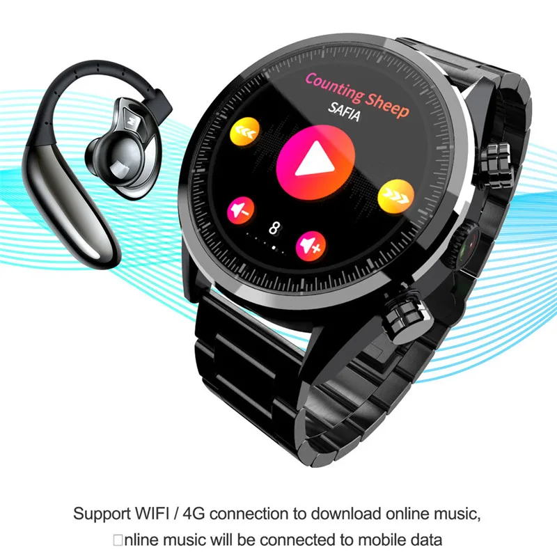 Мужские Смарт часы LK08 умные с GPS 4G Android 7 1 MTK6739 3 Гб + 32 ГБ 400*400 AMOLED экран аккумулятор