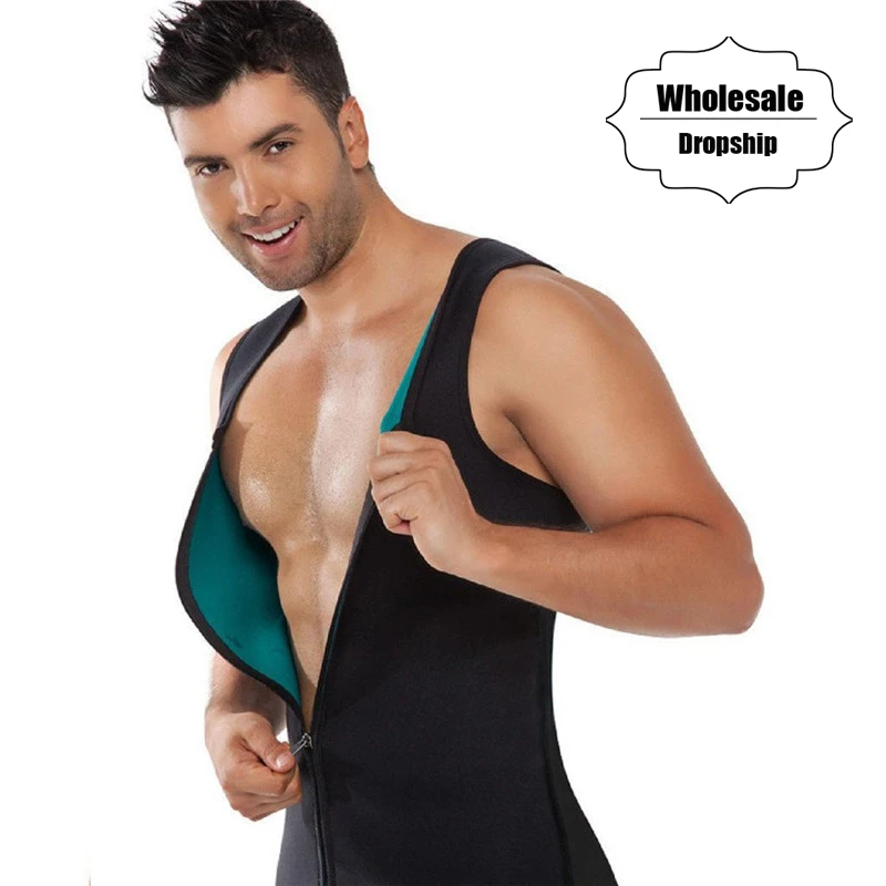 

NINGMI Hot Shapers Mens Fat Compression Slim Shirts Mans Neoprene Sweat Sauna Vest Waist Trainer Workout Fitness Body Tanks Tops