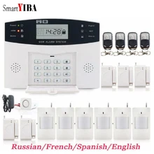 SmartYIBA Wireless Wire GSM Burglar Alarm System for Home Security Remote Control Detector Sensor Russian Spanish French Voice