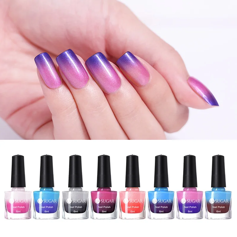 

UR SUGAR Shimmer Thermal Nail Polish Glitter Temperature Color Changing Nail Art Varnish DIY Glitter Manicure Lacquer