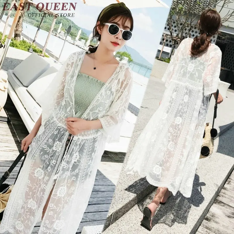 2018-fashion-summer-long-cardigan-white-lace-cardigan-flare-sleeve-mesh-cardigan-beach-tunic-free-size-nn0680-yq