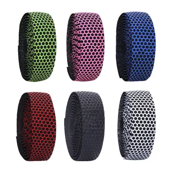 

1 Pair Anti-Slip Road Bike Silicone Handlebar Tape End Plug Three-Dimensional Belt Breathable Ultralight Bike Bar Tape