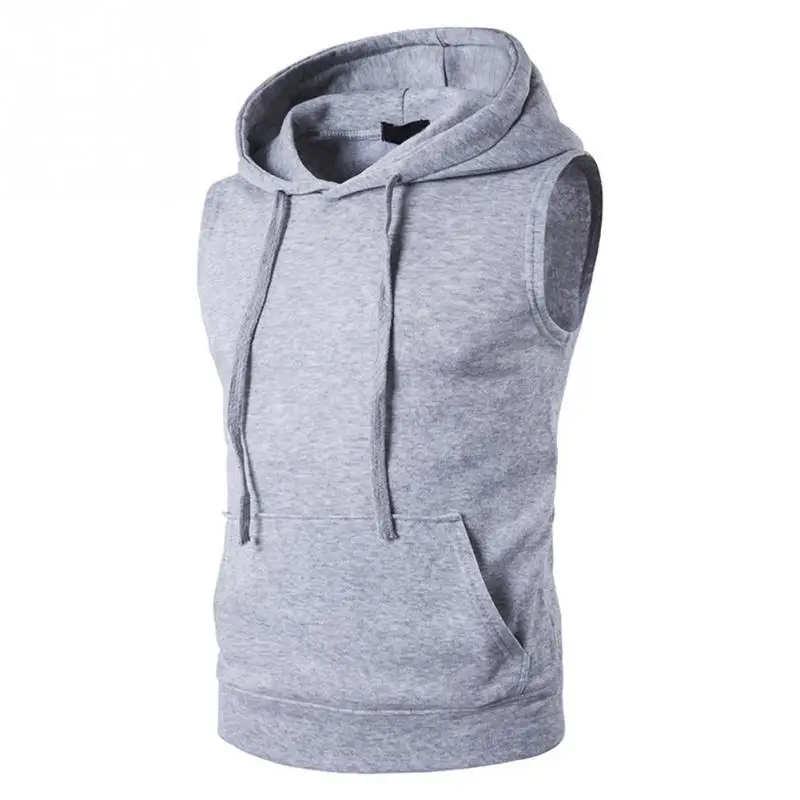Fashion Design Sleeveless Hooded Hoodies Casual Slim Muscle Show