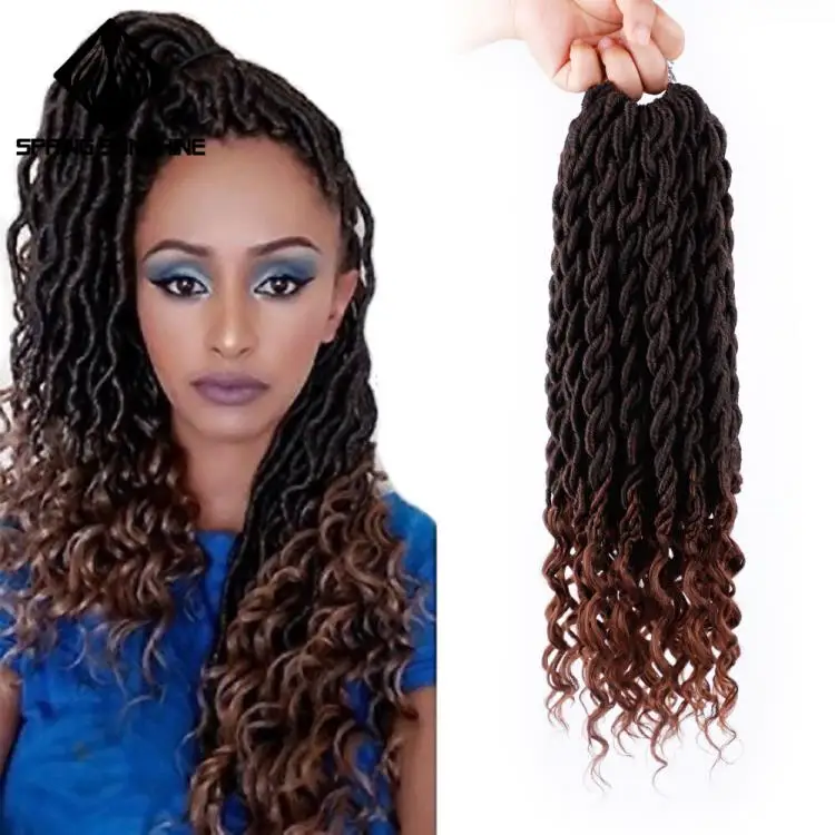 Весенние солнечные искусственные локоны в стиле Crochet косички Ombre Faux locs Curly плетение волос объемные вязанные волосы для наращивания синтетические волосы