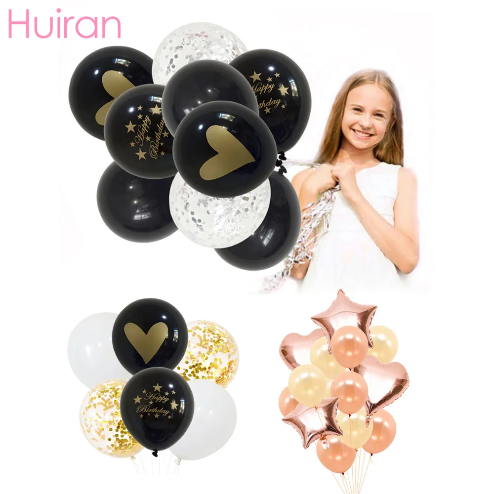 Huiran 10 PCS с днем рождения воздушные шары 30th 40th 50th 60th 70th баллоны номер
