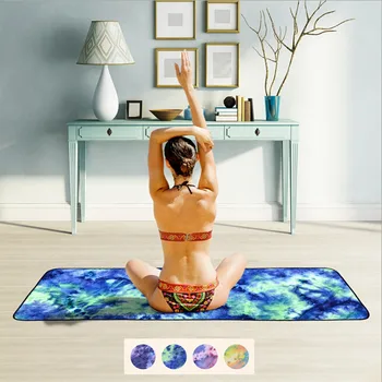 

ISHOWTIENDA Yoga Towel Microfiber Colorful pad Green Yoga Non-slip Towel Yoga Mat Not Fade Sports Towel Folding