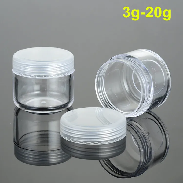 160pcs Assorted Size Round Transparent Sample Cream Bottle Jars