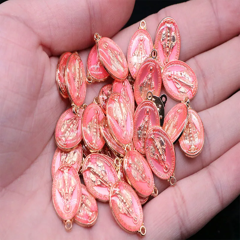 

New Catholic Gold Virgin Mary Color Medal, Charm Mini Gold Virgin Mary Medal, 5 pieces.2cmx1.3cm