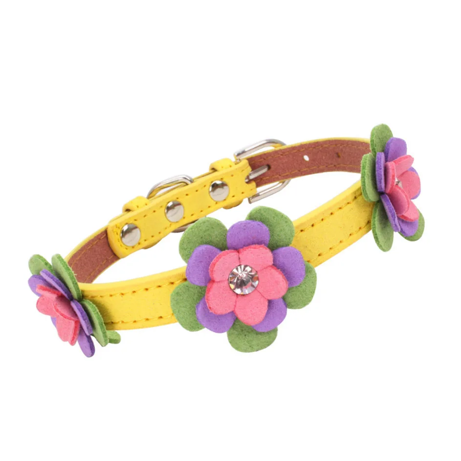 Soft Microfiber Cats Collars Cute Flowers Decorative Collars Necklace for Cat Small Dogs Pet Products collar gato mascotas Soft Microfiber Cats Collars Cute Flowers Decorative Collars Necklace for Cat Small Dogs Pet Products collar gato mascotas