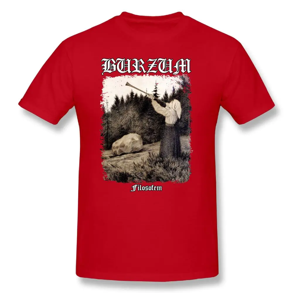 Burzum T Shirt-Filosofem Cover ver2, футболка с принтом, мужские повседневные футболки размера плюс, милая хлопковая футболка с короткими рукавами - Цвет: red