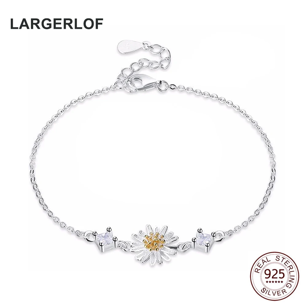 

LARGERLOF 925 Sterling silver Bracelets For Women Fine Jewelry Chains Link bracelets Silver BR50005