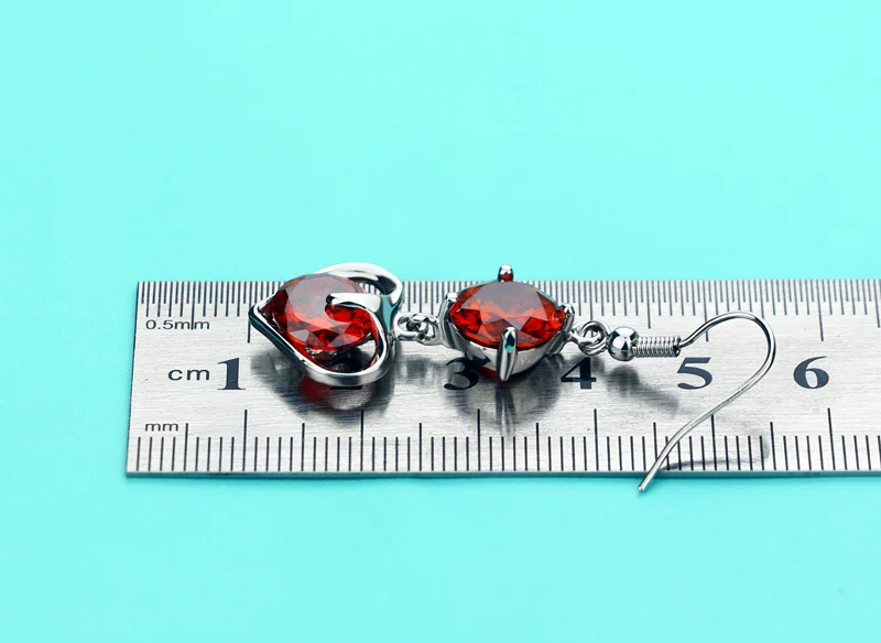 Женские серьги из серебра 925 пробы с красным цирконием|earrings fashion|silver fashion earringsearings