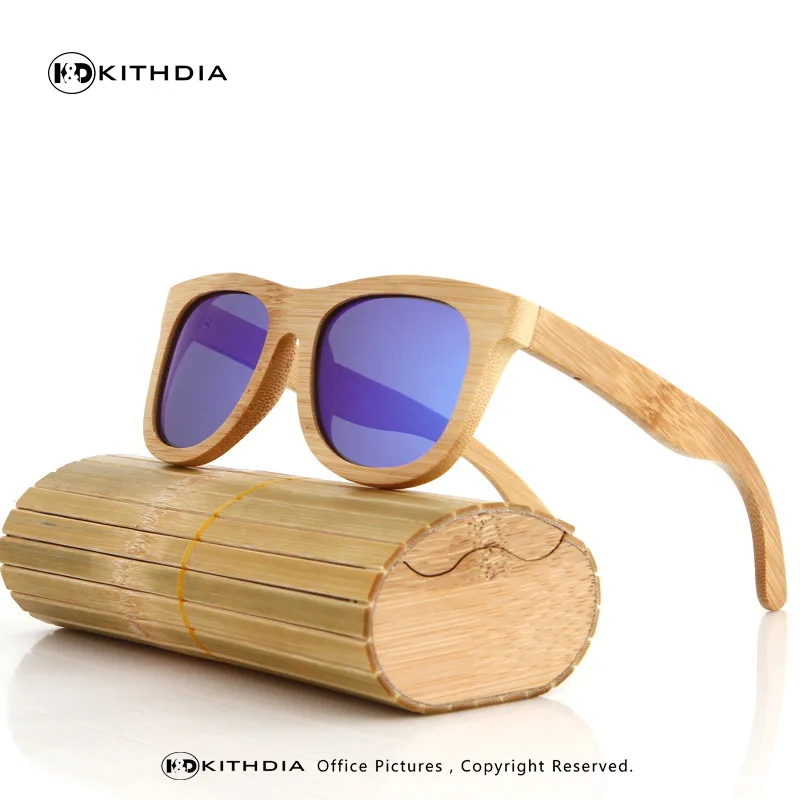 KITHDIA, деревянные солнцезащитные очки, мужские, фирменный дизайн, поляризационные, для вождения, бамбуковые, солнцезащитные очки, деревянная оправа, Oculos De Sol Feminino - Цвет линз: 7