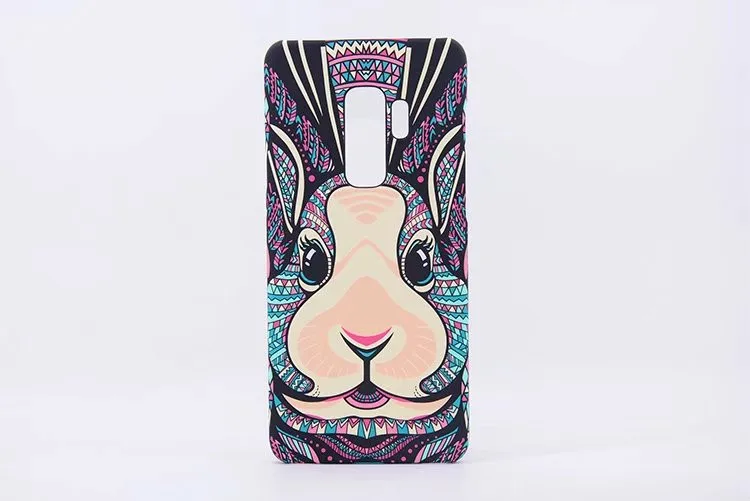 Luminous Aztec Animal Case for Samsung Galaxy S9 S8 S7 S6 Edge Cover Embossed Rabbit Wolf Elephant PC Fundas Case For Samsung S9 (5)