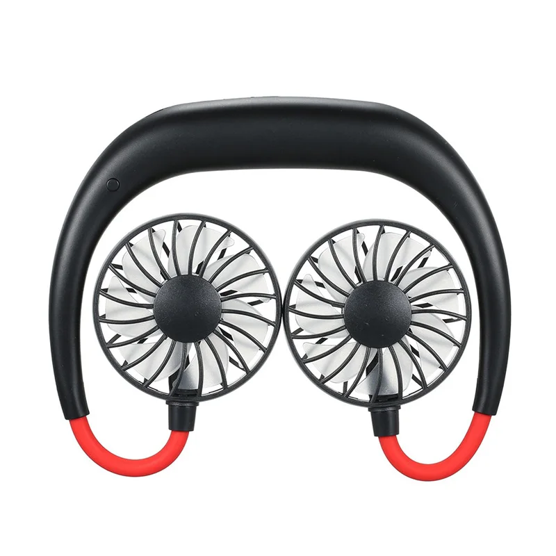 

USB Portable Fan Hands-free Neck Hanging USB Charging Outdoor Mini Portable Sports Double Wind Fan 3 gears Usb Air Conditioner