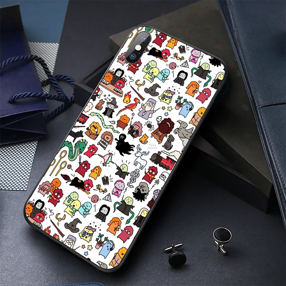 

Black Soft TPU Phone Case for iPhone x case Coque 6 8 Plus 5s Black Cover