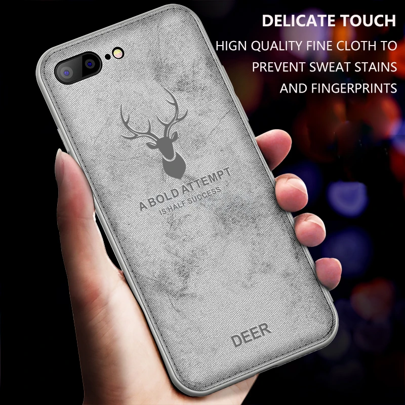 Funda de coche magnética de TPU suave con textura de ciervo 3D para iPhone 6 6 S 7 8 Plus con imán incorporado funda de placa para iPhone 8 Plus