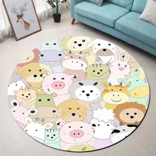 Детский милый мультфильм животное лицо круглый коврик и ковры для ребенка дома гостиной пены памяти спальня коврик в прихожую дверь коврики для ванной