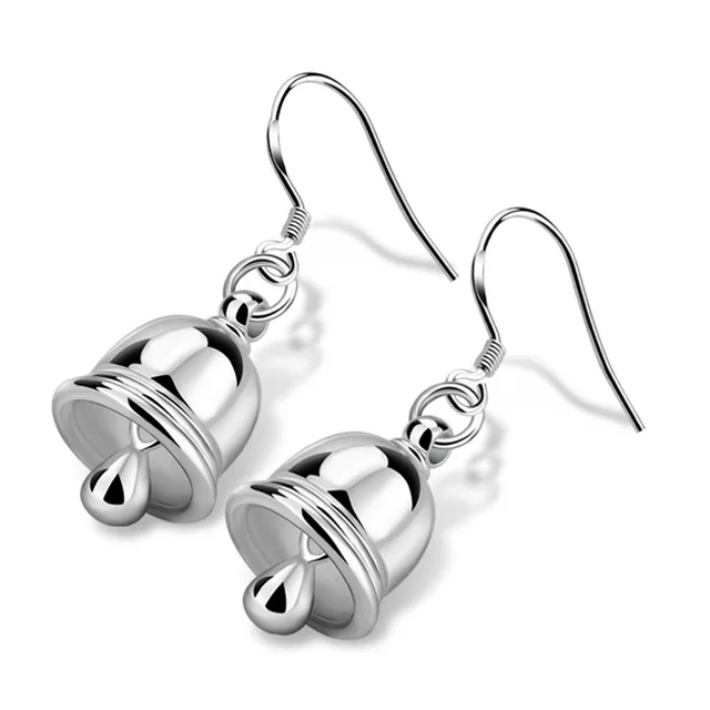 Aliexpress Fashion Women Sterling Silver Earrings Lovely Fashion Women Sterling Silver Earrings Lovely Bell Solid 925 Not Allergic