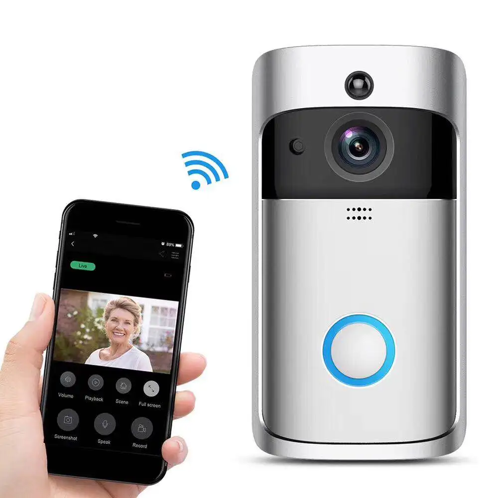 V5 wifi дверной Звонок камера Смарт wifi видеодомофон дверной звонок Видеозвонок для квартиры ИК сигнализация беспроводной цветной Лен камера безопасности