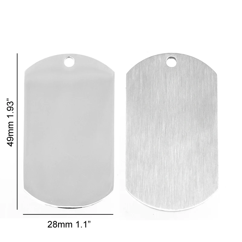 28x49 мм ID dog tag Charm подвеска пустая для Печатные бирки одна сторона зеркальная
