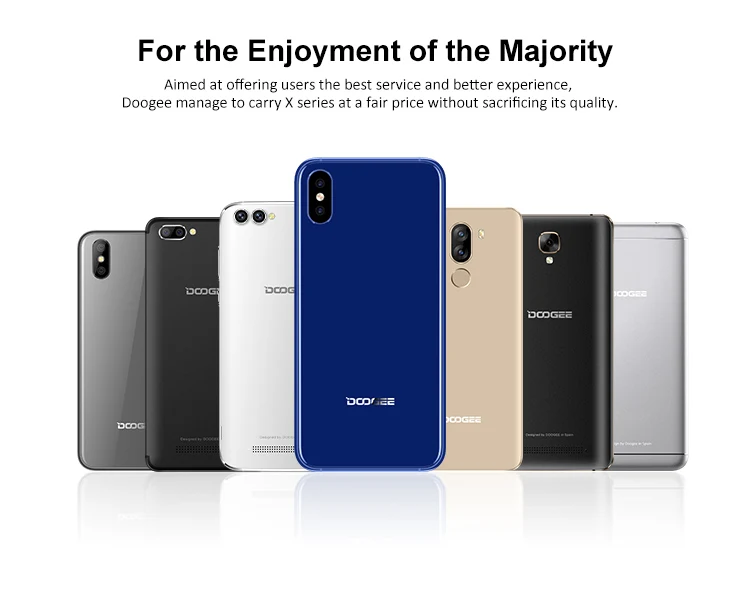 DOOGEE X55 MTK6580 1.3GHz Quad Core 5.5 Inch 2.5D Screen Dual Camera Android 7.1 3G Smartphone