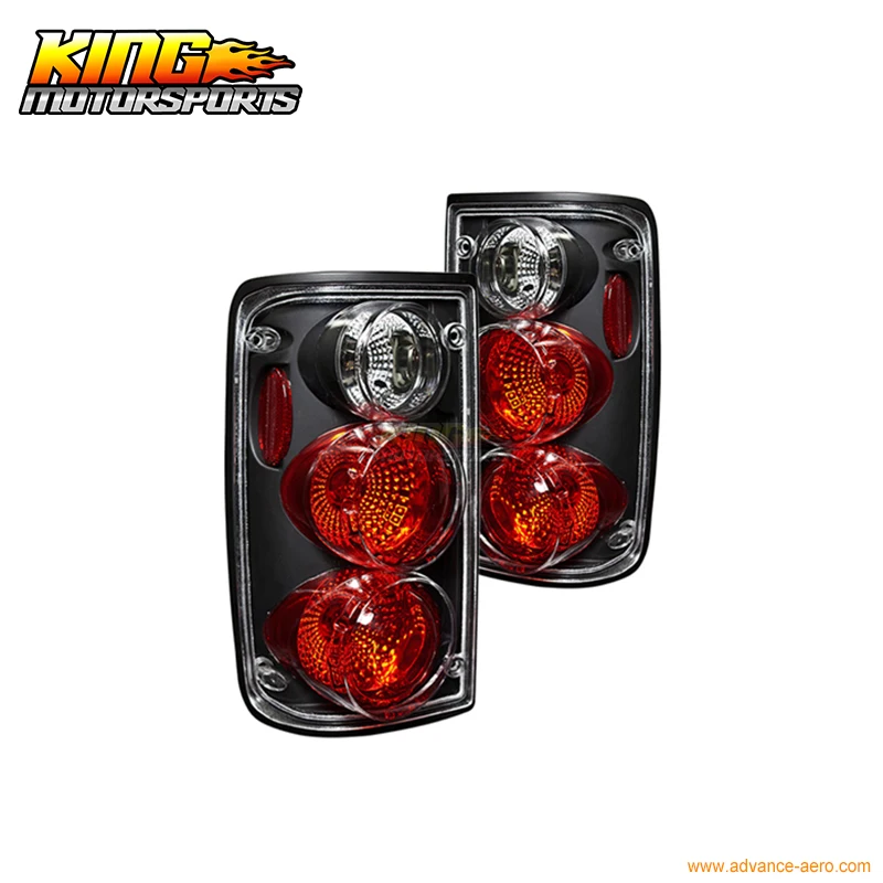 

For 1989-1995 Toyota Pickup Truck Tail Lights Black Clear Altezza Rear Lamps - PAIR USA Domestic Free Shipping