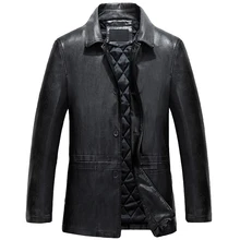 High Quality Mens Single Breasted Leather Jackets For Men Spring Brand Designer Business Leather Blazer Streetwear For Men C307